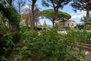 View of Villa Cimbrone with garden, Amalfi Coast, Italy.