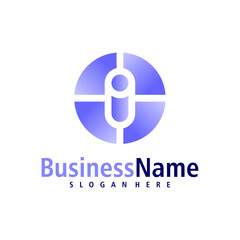 People with Letter I logo design vector. Creative Initial I logo concepts template