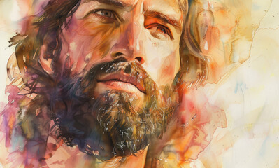 water color painting of Jesus Christ