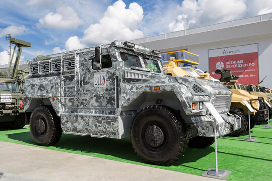 Special police car, SPM-3 VPK-3924 "BEAR" at the exhibition of the International Military-Technical Forum "Army 2020". Patriot Park, Odintsovo, Moscow region, Russia