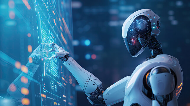 robot working on screen