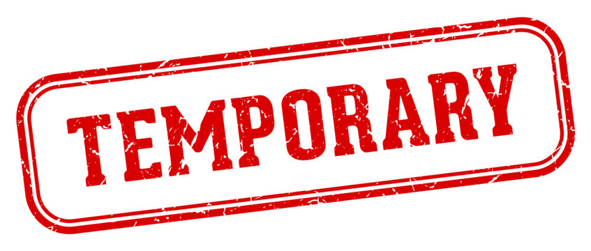 temporary stamp. temporary rectangular stamp on white background