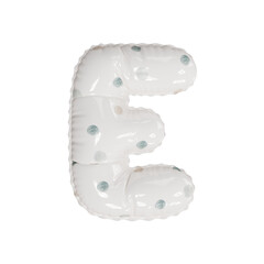 3D porcelain polka dot pattern helium balloon letter E