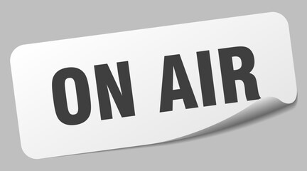 on air sticker. on air label