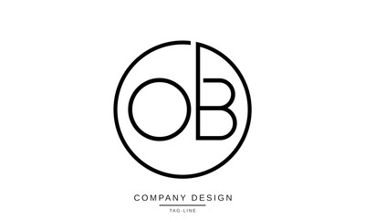 OB, BO Abstract Letters Logo Icon Monogram Design