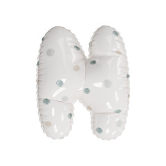 3D porcelain polka dot pattern helium balloon letter N