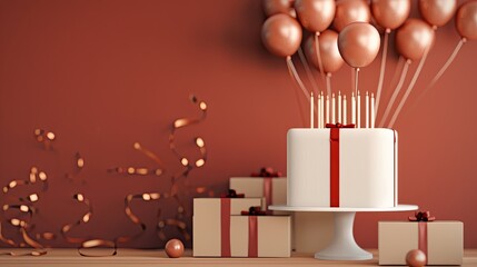 Sleek paper board for advertising,minimalist birthday scene,editorial quality