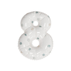 3D porcelain polka dot pattern helium balloon number 8