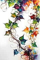 abstract background with colorful vines