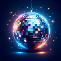 disco ball with disco lights.   , party, mirror, dance, club, sphere, music, discoball, light, disco ball, nightclub, reflection, bright, nigh,Ai generated 