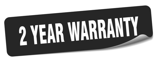 2 year warranty sticker. 2 year warranty label