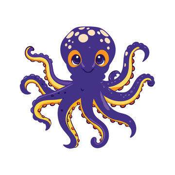 cute octopus cartoon illustration