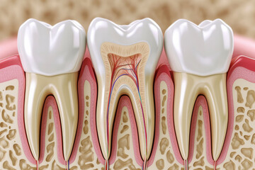 3D illustration of human tooth structure