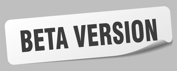 beta version sticker. beta version label