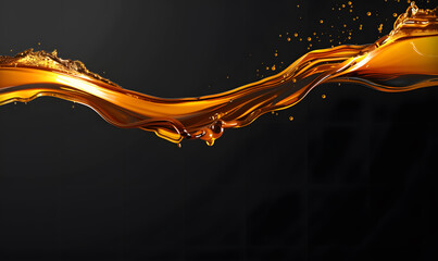 Splashes of oily liquid. Organic or motor oil on a black background