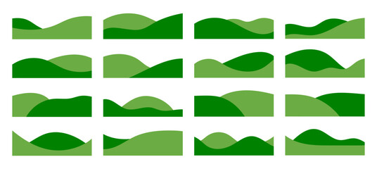 Green bush, dynamic shapes border, separator, divider collection
