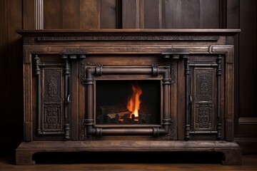Antique Door Wood Elegance: Home Designs Fireplace Sideboard Inspired