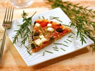 Mediterranean pizza.