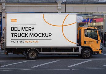 Delivery Cargo Truck Mockup
