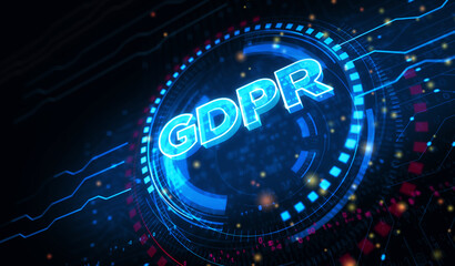 Fototapeta na wymiar GDPR data protection symbol digital concept 3d illustration