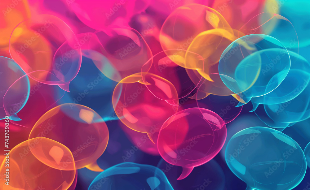 Poster interactive messaging with speech bubbles