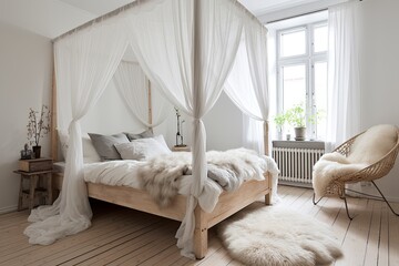 Scandinavian White Canopy Bed Bedroom Inspirations for Cozy D�cor