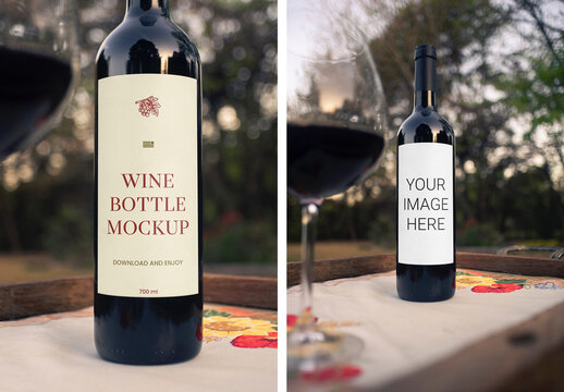 Oblong Wine Label Mockup