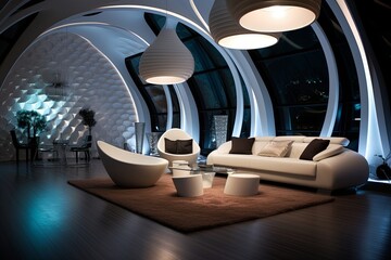 Futuristic LED-Pattern Laminate Floor Living Room Ideas: Transform Your Space