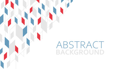Abstract geometric background.  Blue, red and gray rectangles in perspective. Modern background for website design, business presentation or cover design.