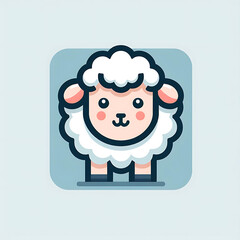 Fototapeta premium flat vector logo of a cute sheep 