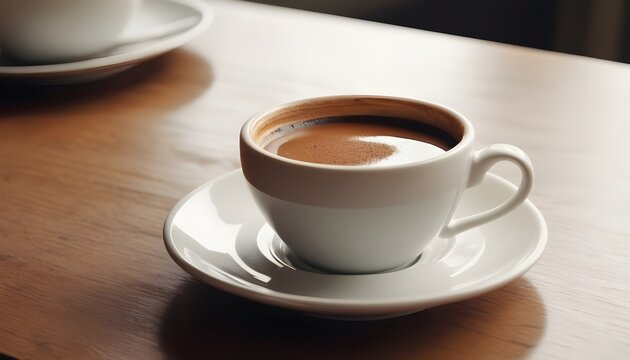 instant coffee spilled on the saucer and table. High quality photo