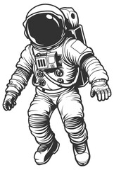 vector silhouette of an astronaut without background