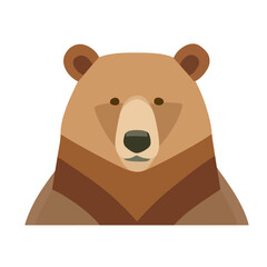 brown bear head illustration