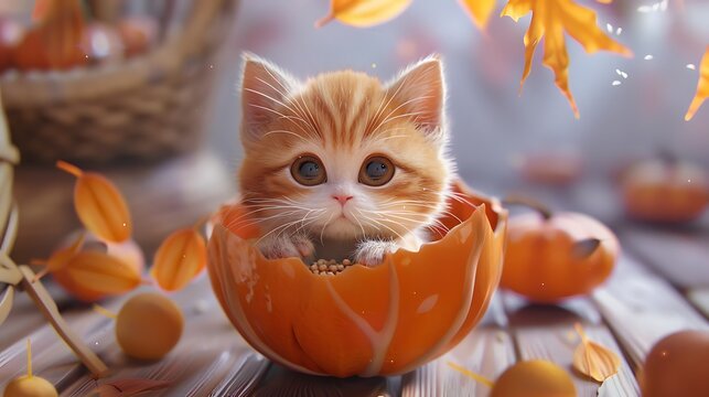 super cute baby kitten in a charming and enchanting display of persona and charm. Generative Ai
