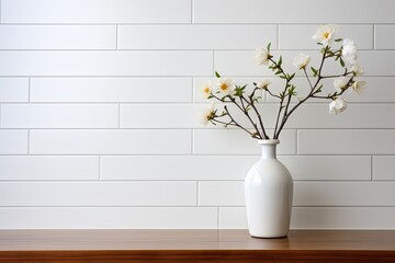 Subway Tile Kitchen Inspirations: Twig Vase on Subway Tile Countertop Masterpiece