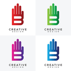 Letter B Hand Logo Design