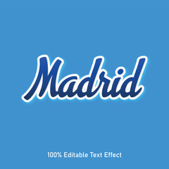Madrid text effect vector. Editable college t-shirt design printable text effect vector. 3d text effect vector.