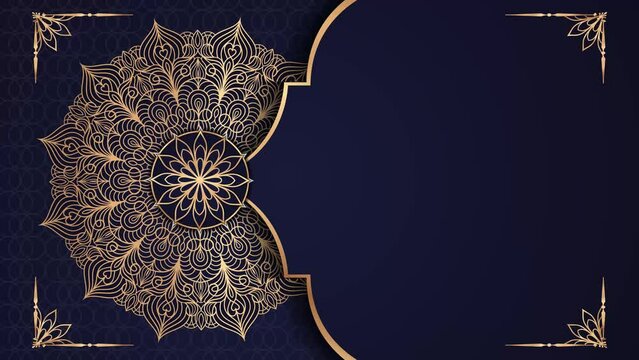 Ramadan,Eid, Arabic Islamic east style Mandala Animation Background.
Mandala background element. Abstract golden mandala 4k video footage,
Mandala animation with seamless looping Editable background.