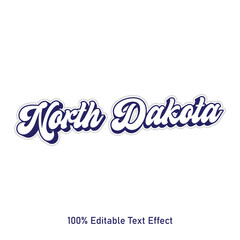 North Dakota text effect vector. Editable college t-shirt design printable text effect vector. 3d text effect vector.