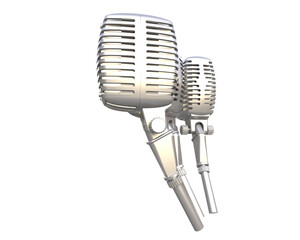 Microphone isolated on background. 3d rendering - illustration
