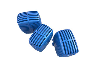 Microphone isolated on background. 3d rendering - illustration