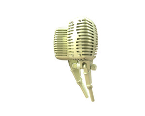 Fototapeta premium Microphone isolated on background. 3d rendering - illustration