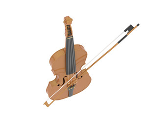 Fototapeta na wymiar Violin isolated on background. 3d rendering - illustration