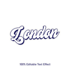 London text effect vector. Editable college t-shirt design printable text effect vector. 3d text effect vector.