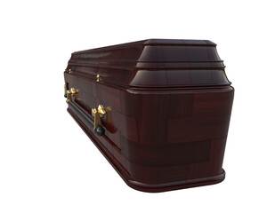 Coffin isolated on background. 3d rendering - illustration