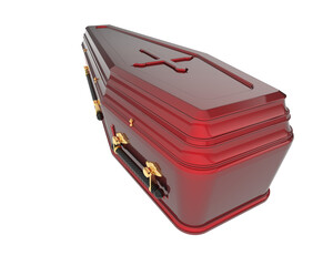 Coffin isolated on background. 3d rendering - illustration