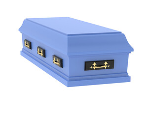 Coffin isolated on background. 3d rendering - illustration