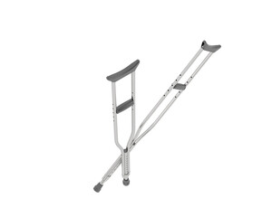 Crutch isolated on background. 3d rendering - illustration