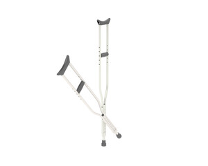 Crutch isolated on background. 3d rendering - illustration