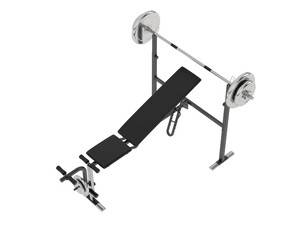 Gym equipment isolated on background. 3d rendering - illustration